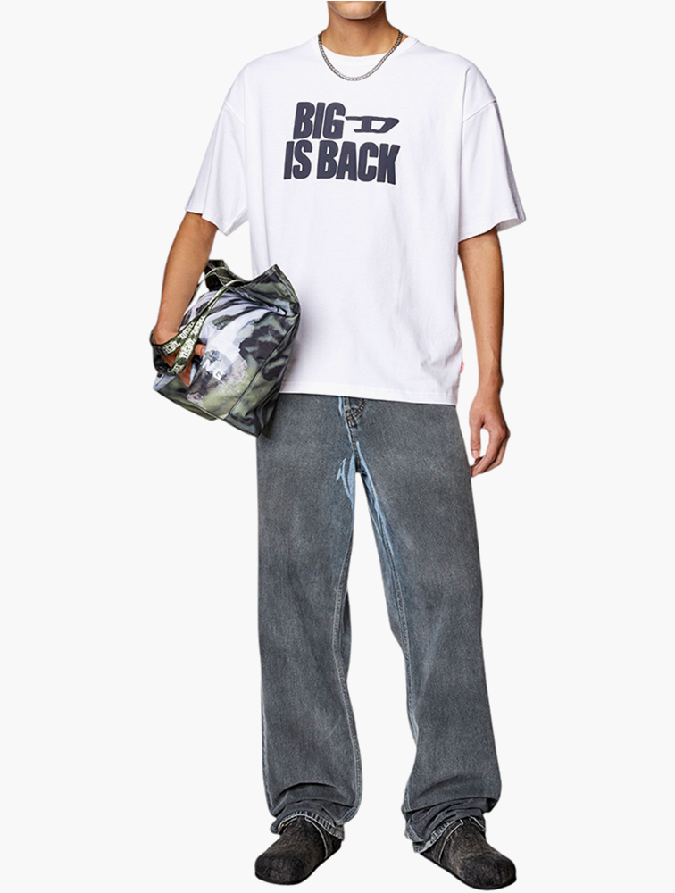 MyRunway | Shop Diesel White T-shirt With 'Big D Is Back' Print